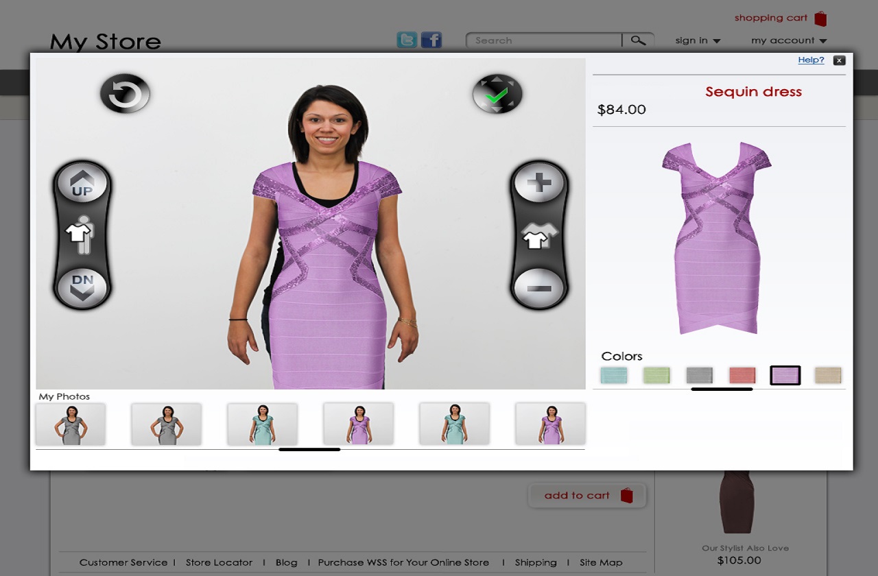 Với ứng dụng này, khách hàng sử dụng hình ảnh của chính mình để kiểm tra kích cỡ quần áo xem có phù hợp hay không (hình minh họa)