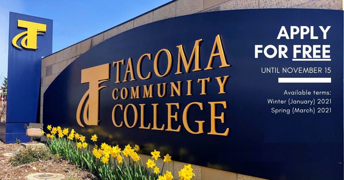 Cao đẳng cộng đồng Tacoma bang Washington miễn phí ghi danh kỳ đông và xuân 2021 khi đăng ký trước ngày 15/11/2020