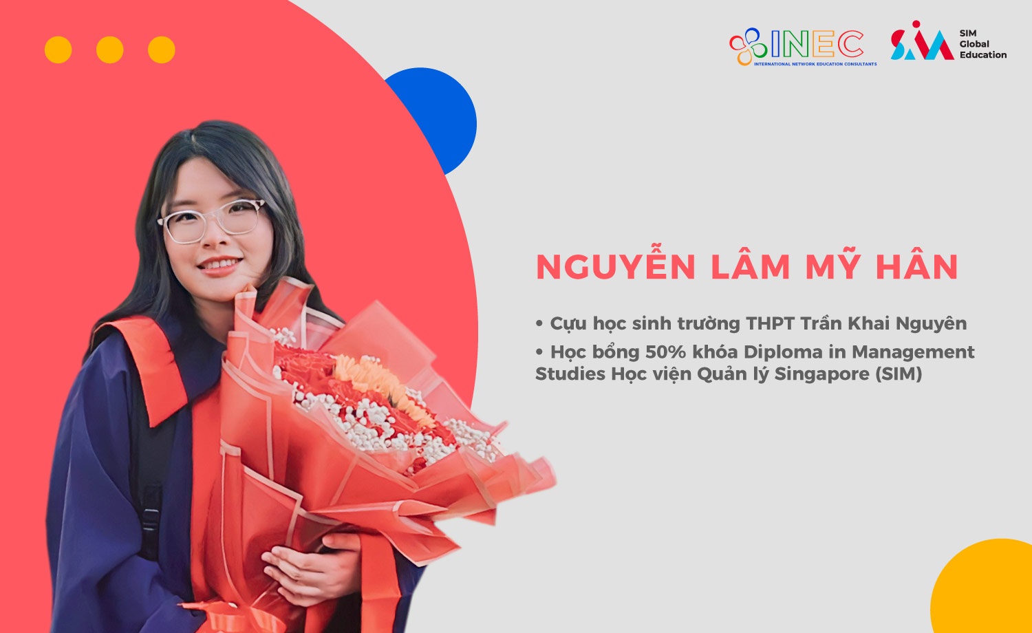 Nguyễn Lâm Mỹ Hân - học bổng 50% diploma Học viện SIM Singapore