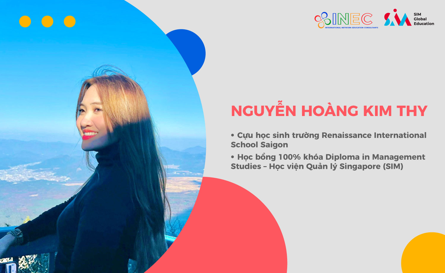 Nguyễn Hoàng Kim Thy - Học bổng 100% khóa Diploma Học viện SIM Singapore