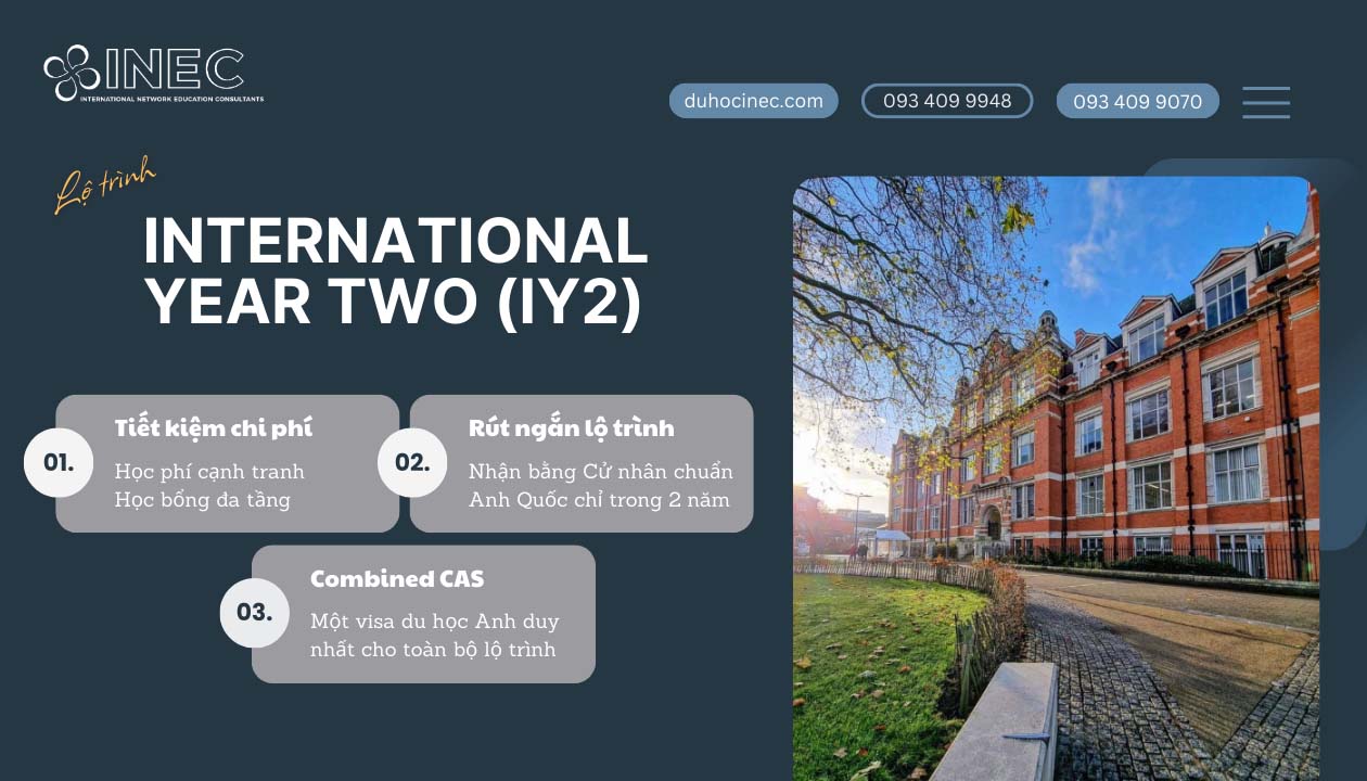 Chương trình International Year 2 chuyển tiếp năm cuối đại học Anh
